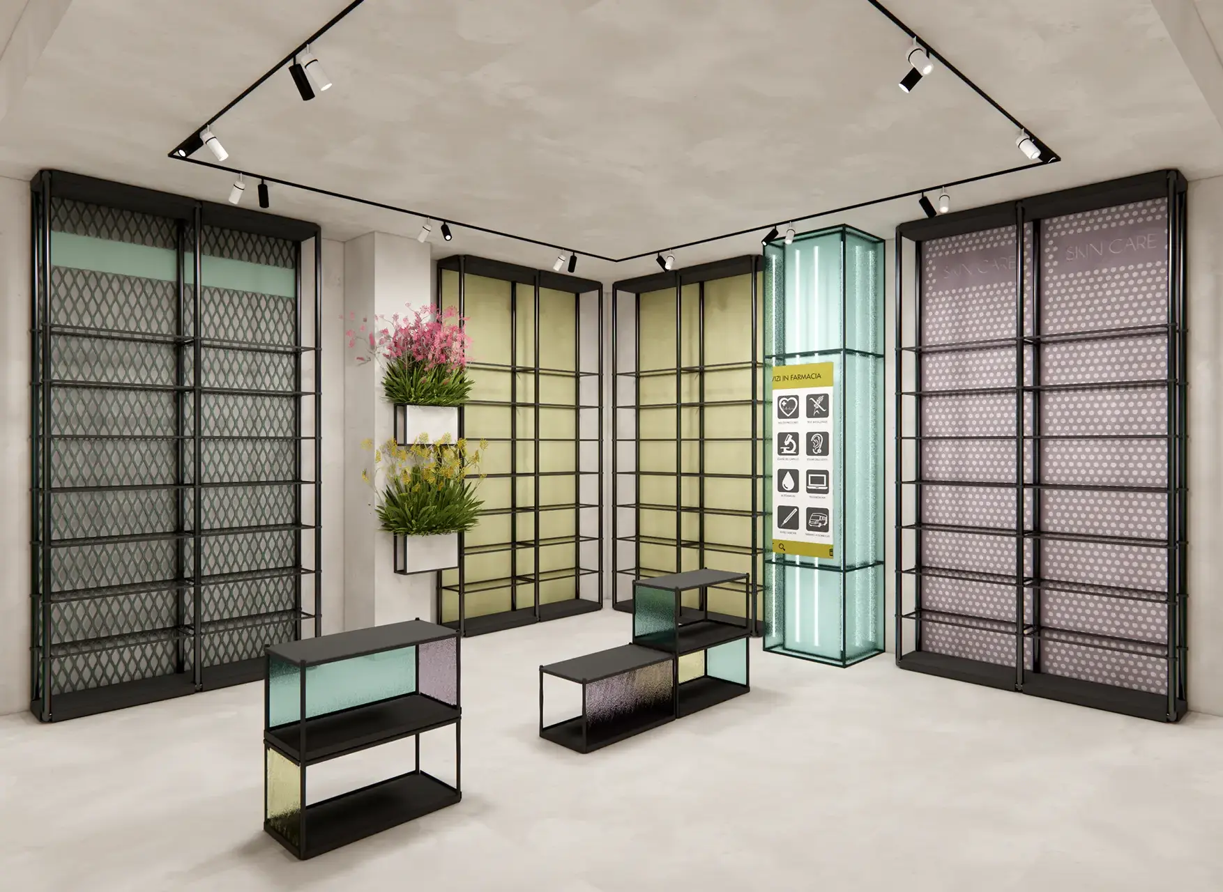 CINETIK linea di arredamento per farmacie con pareti mobili - gallery 02