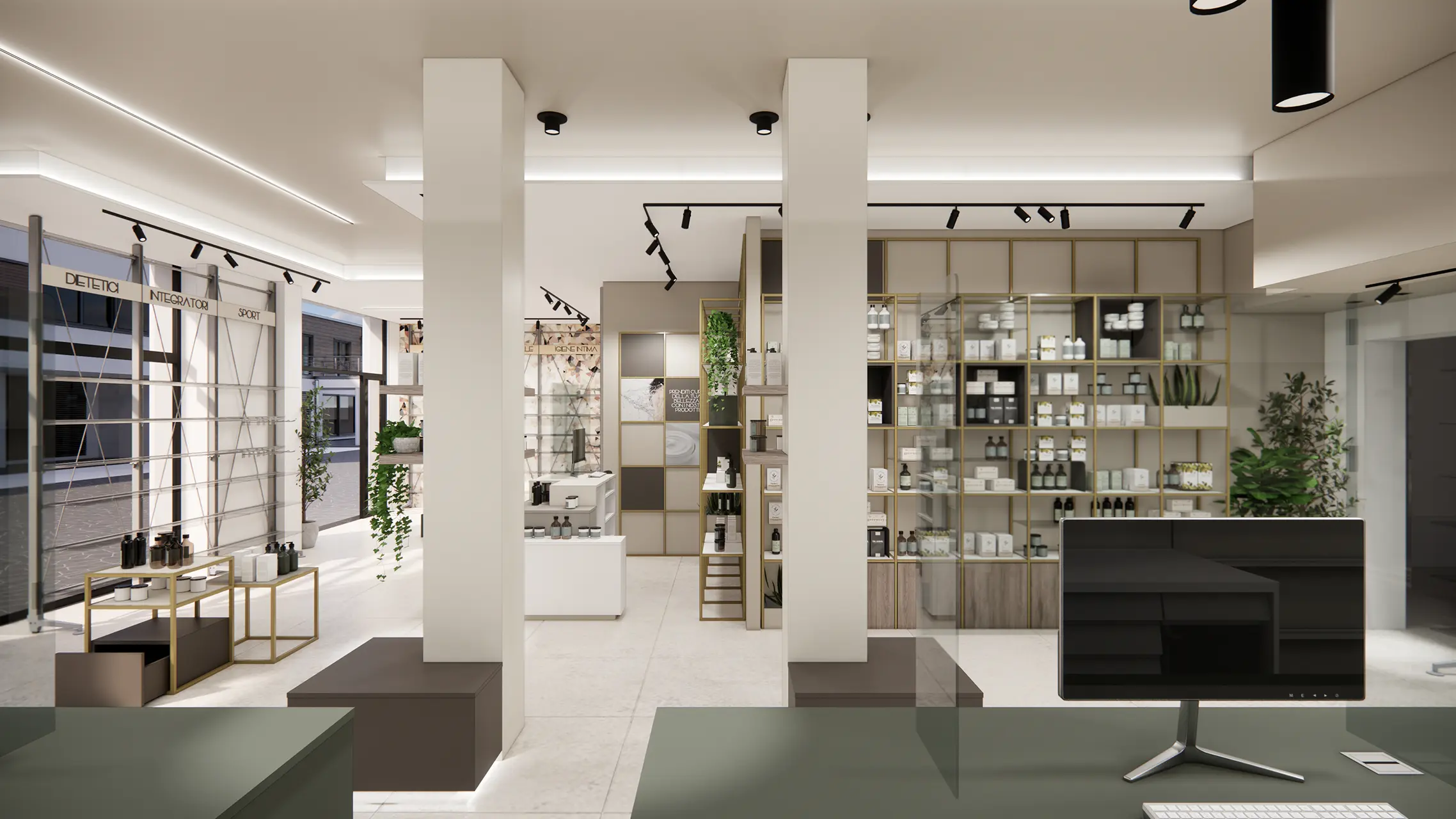 GREEN MESH linea di arredamento per farmacie luminazione integrata - gallery 07