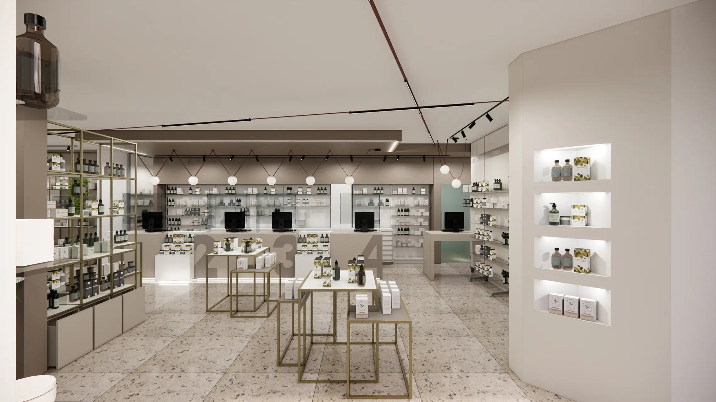 GREEN MESH linea di arredamento per farmacie luminazione integrata - gallery 08