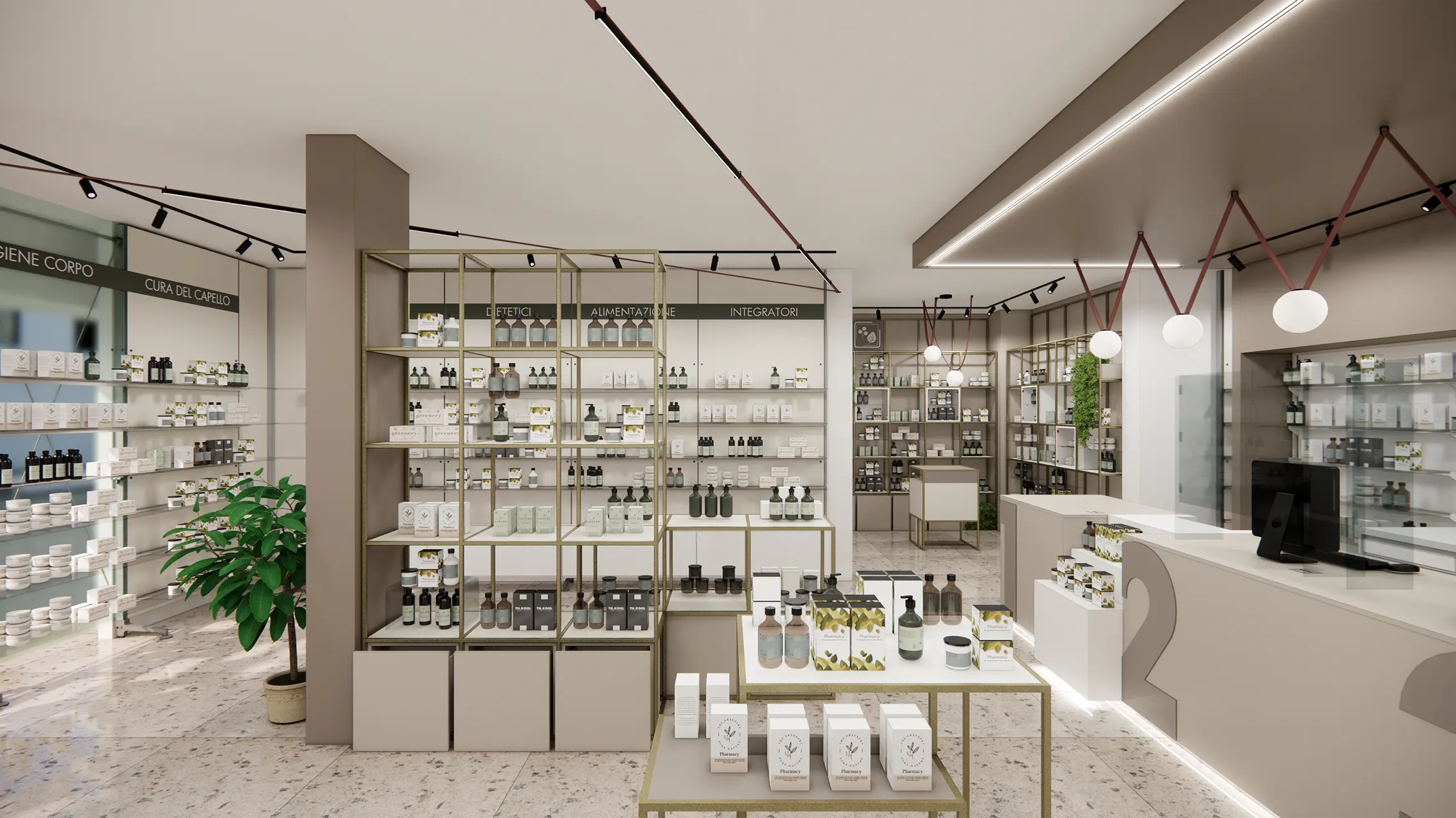 GREEN MESH linea di arredamento per farmacie luminazione integrata - gallery 09