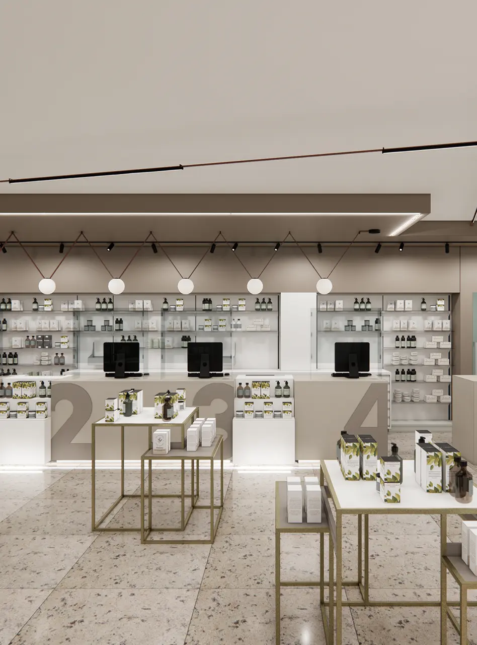 GREEN MESH linea di arredamento per farmacie luminazione integrata - gallery 10