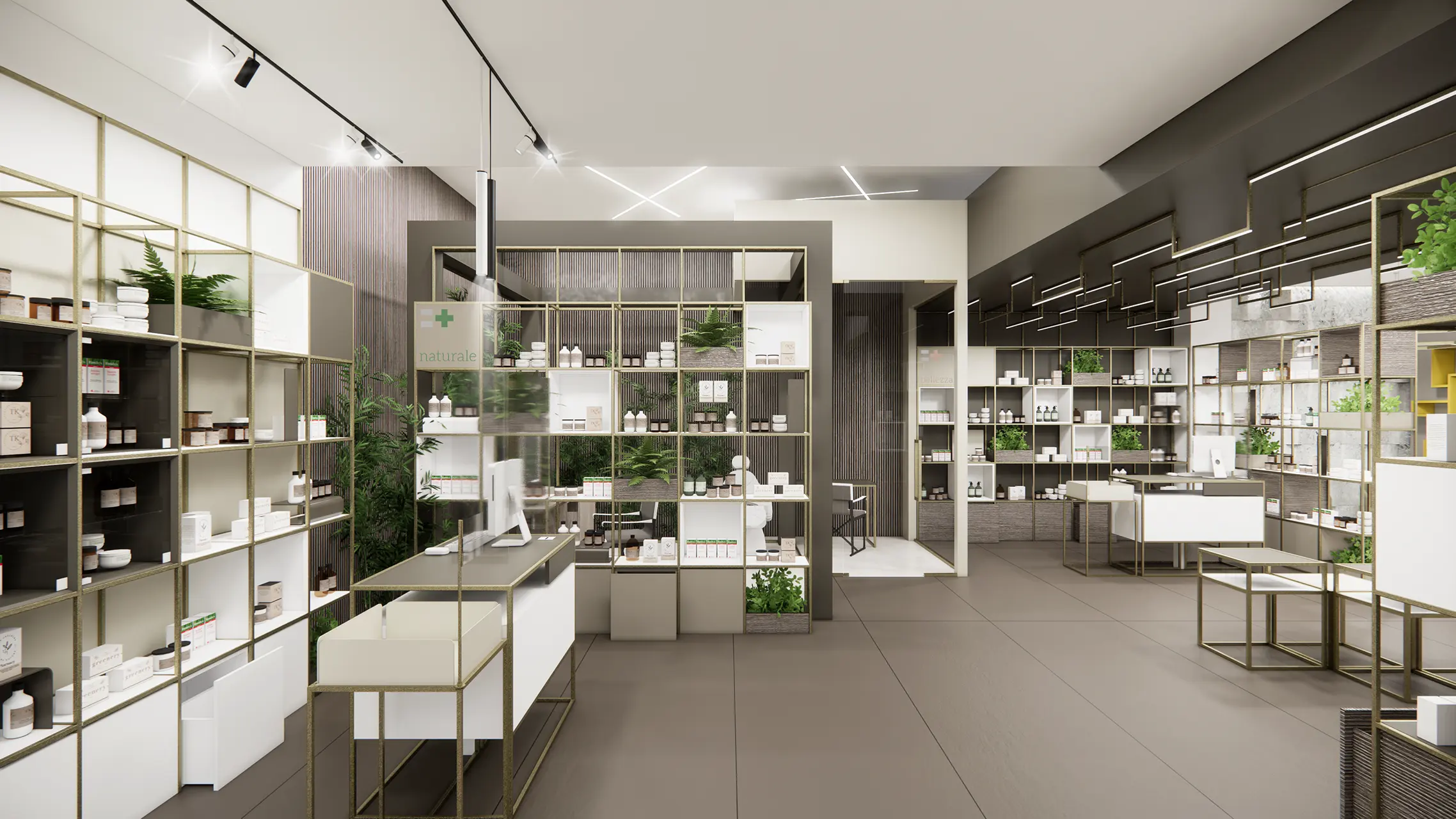 GREEN MESH linea di arredamento per farmacie luminazione integrata - gallery 11