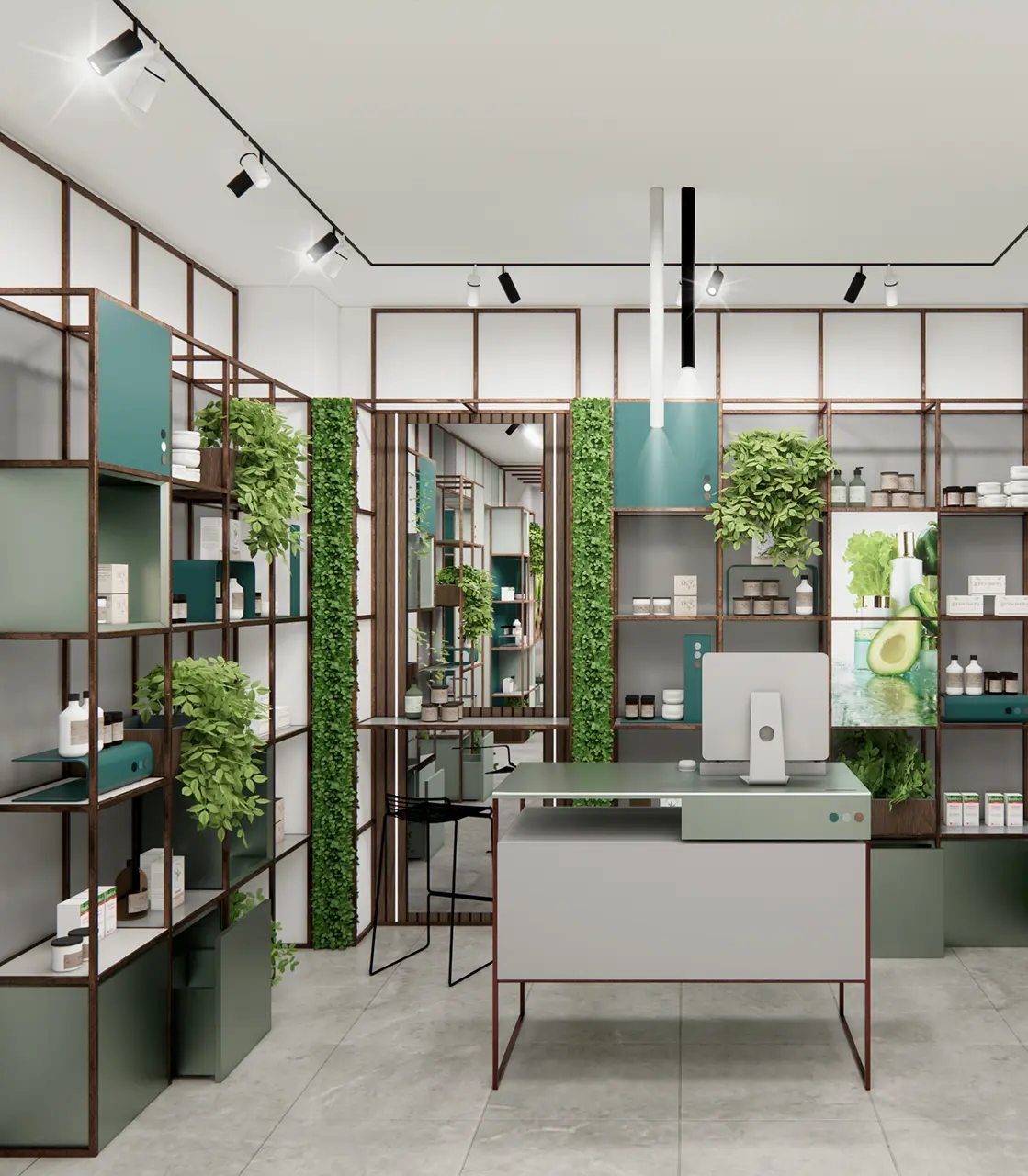 GREEN MESH linea di arredamento per farmacie luminazione integrata - gallery 14