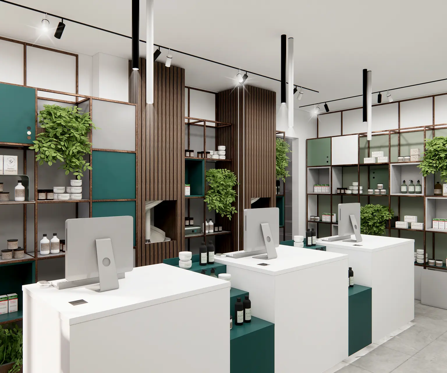 GREEN MESH linea di arredamento per farmacie luminazione integrata - gallery 16