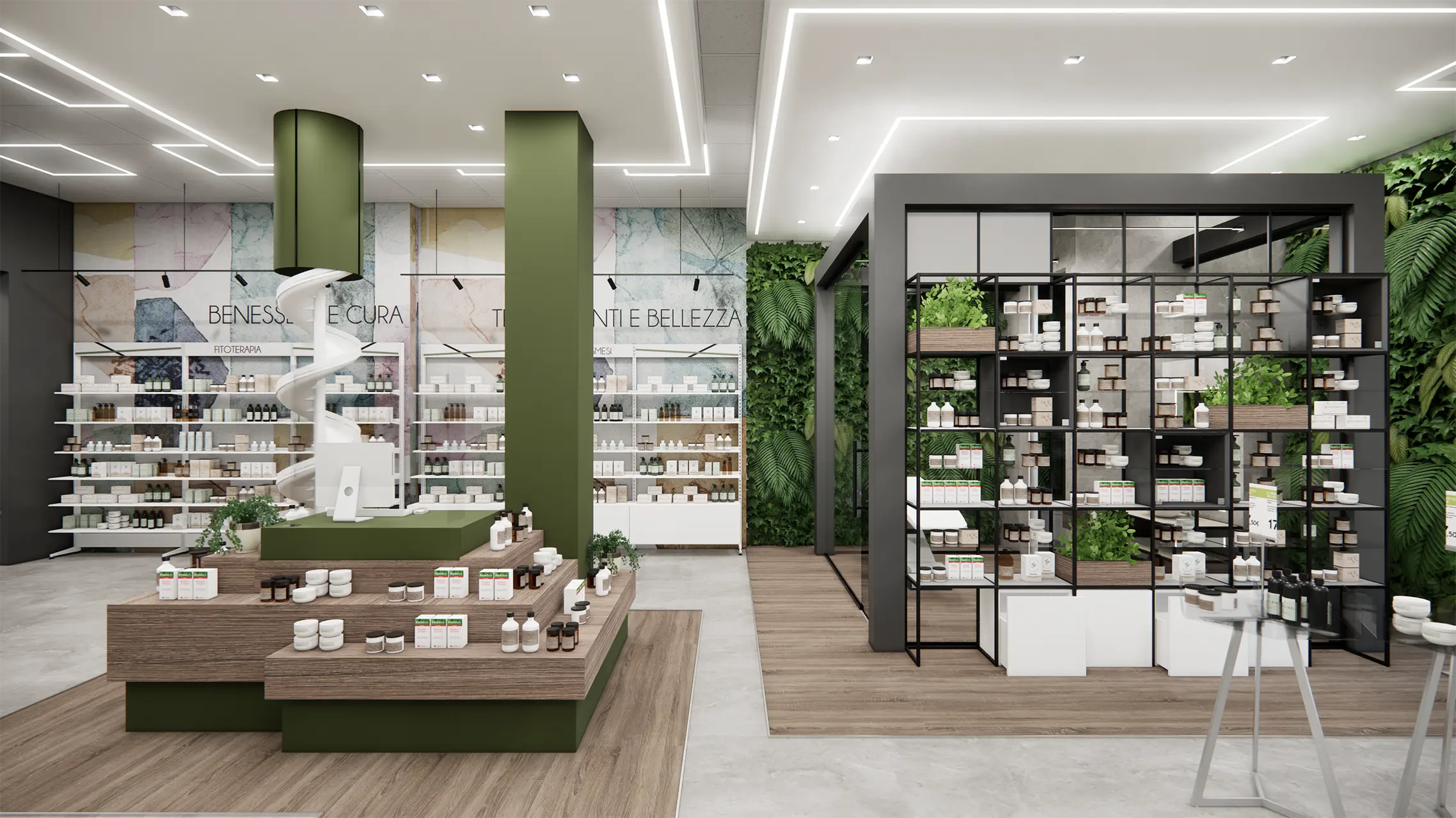 GREEN MESH linea di arredamento per farmacie luminazione integrata - gallery 21