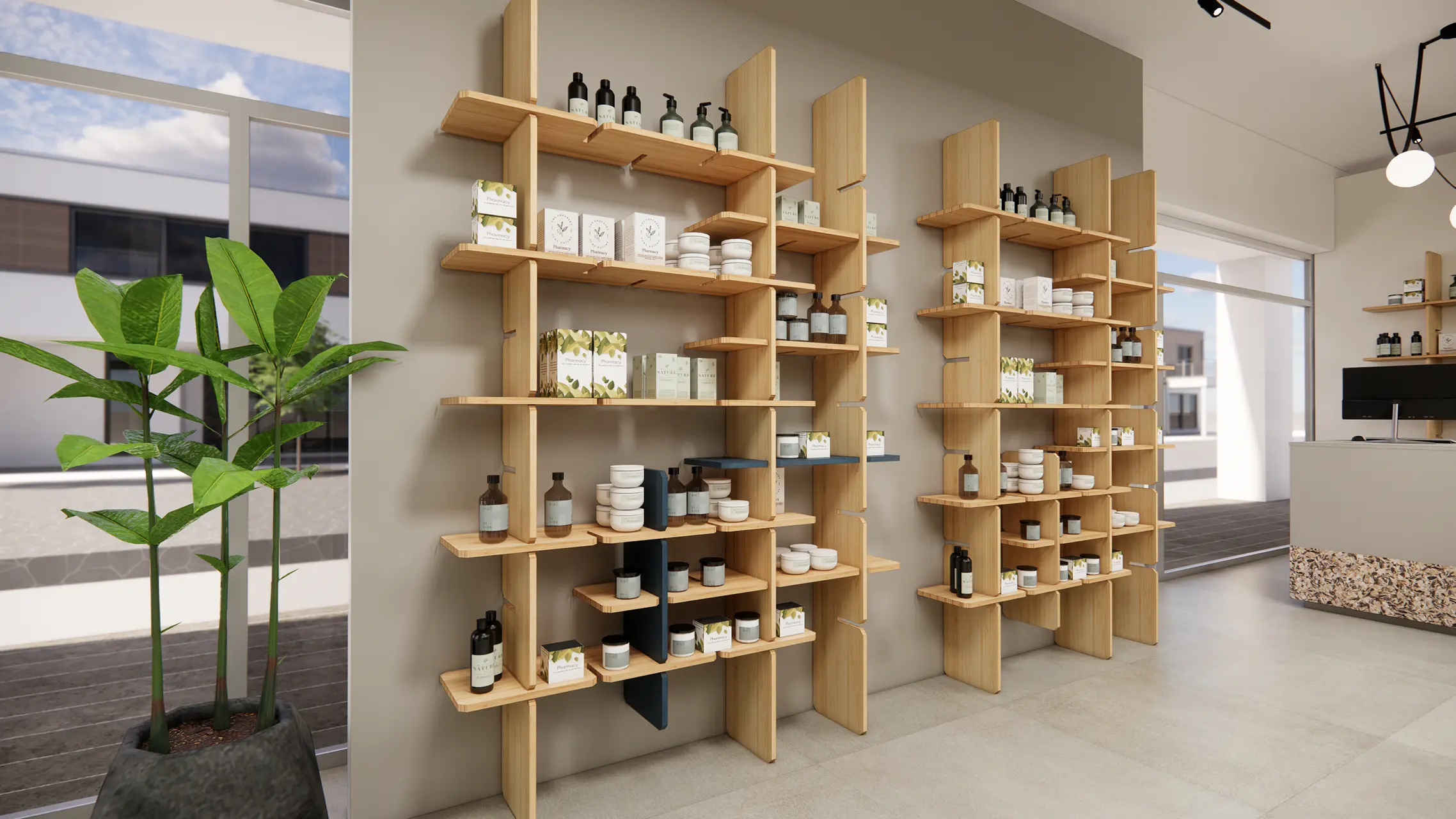 HELIX linea di arredamento per farmacie sostenibili 100% in bambù - gallery 08