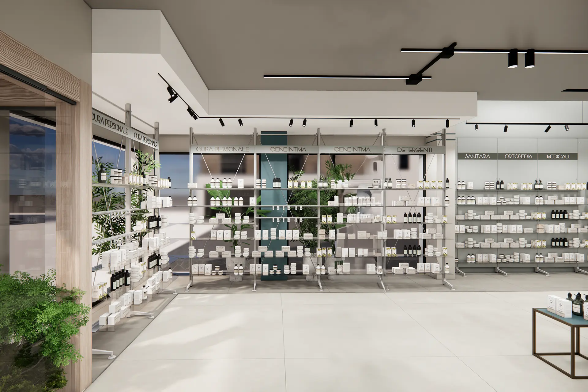 XF sistema d'arredo per farmacia minimal th.kohl