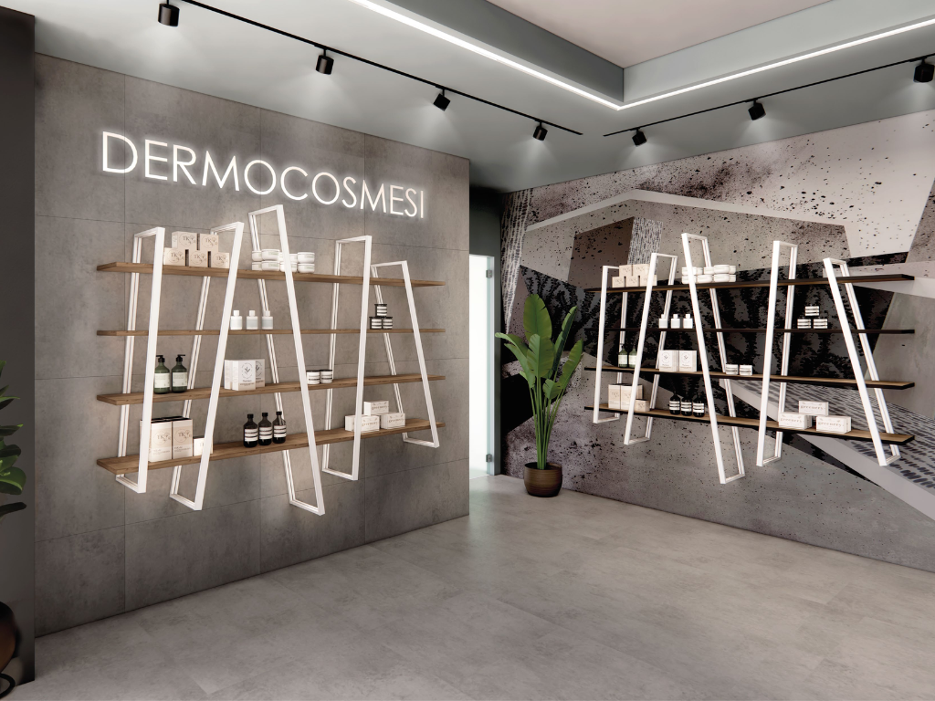 LOOP, un componente d'arredo Th.Kohl, installato in una farmacia