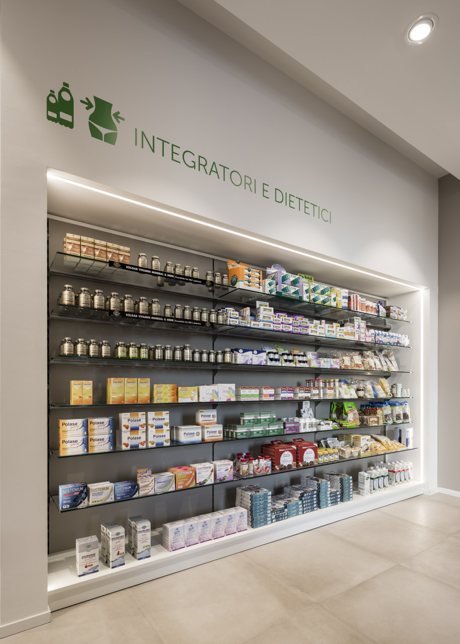 visual merchandising applicato a ripiani in farmacia
